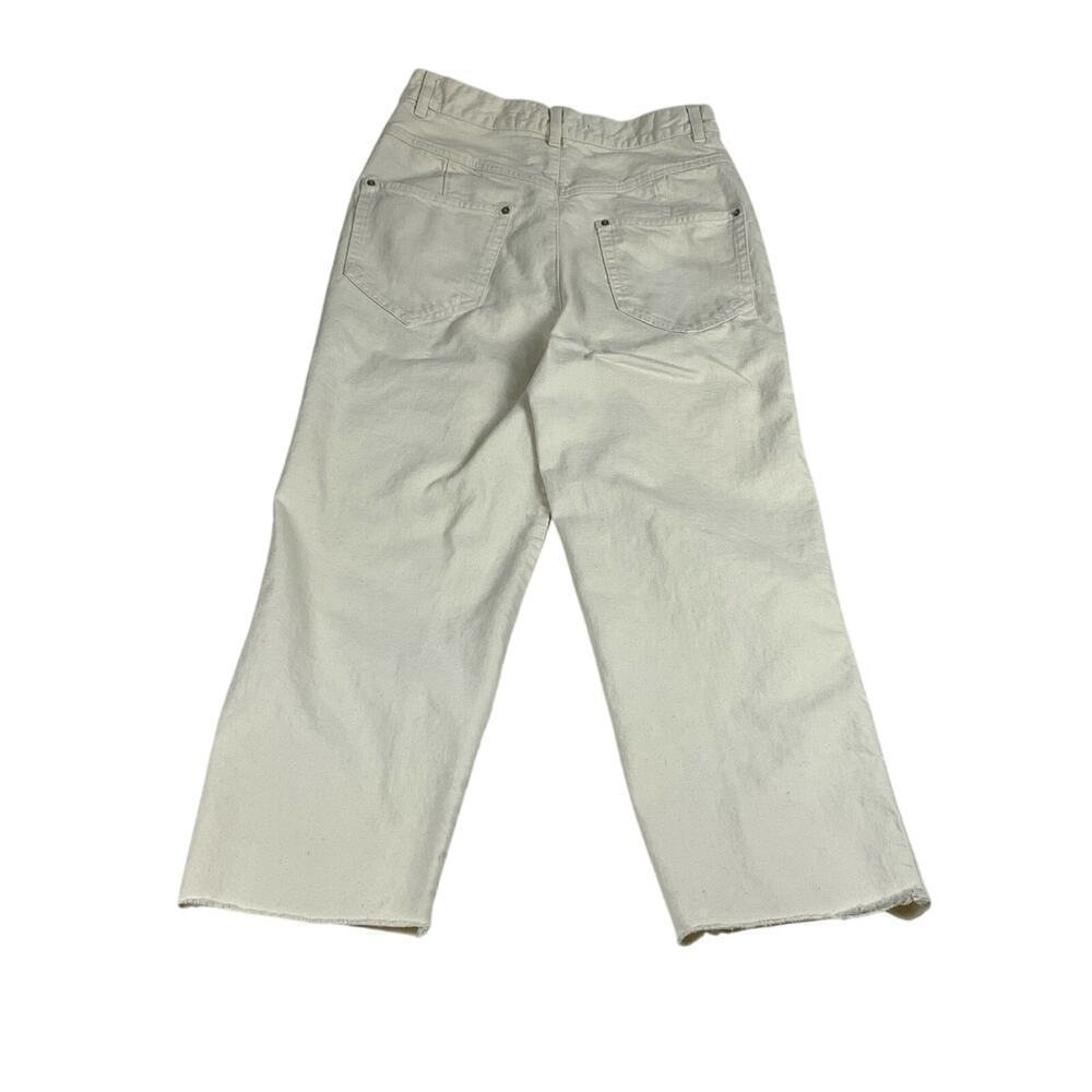 Isabel Marant White Cropped Jeans Size US 4  FR  36 High Rise Raw Hem Granny - Picture 2 of 9